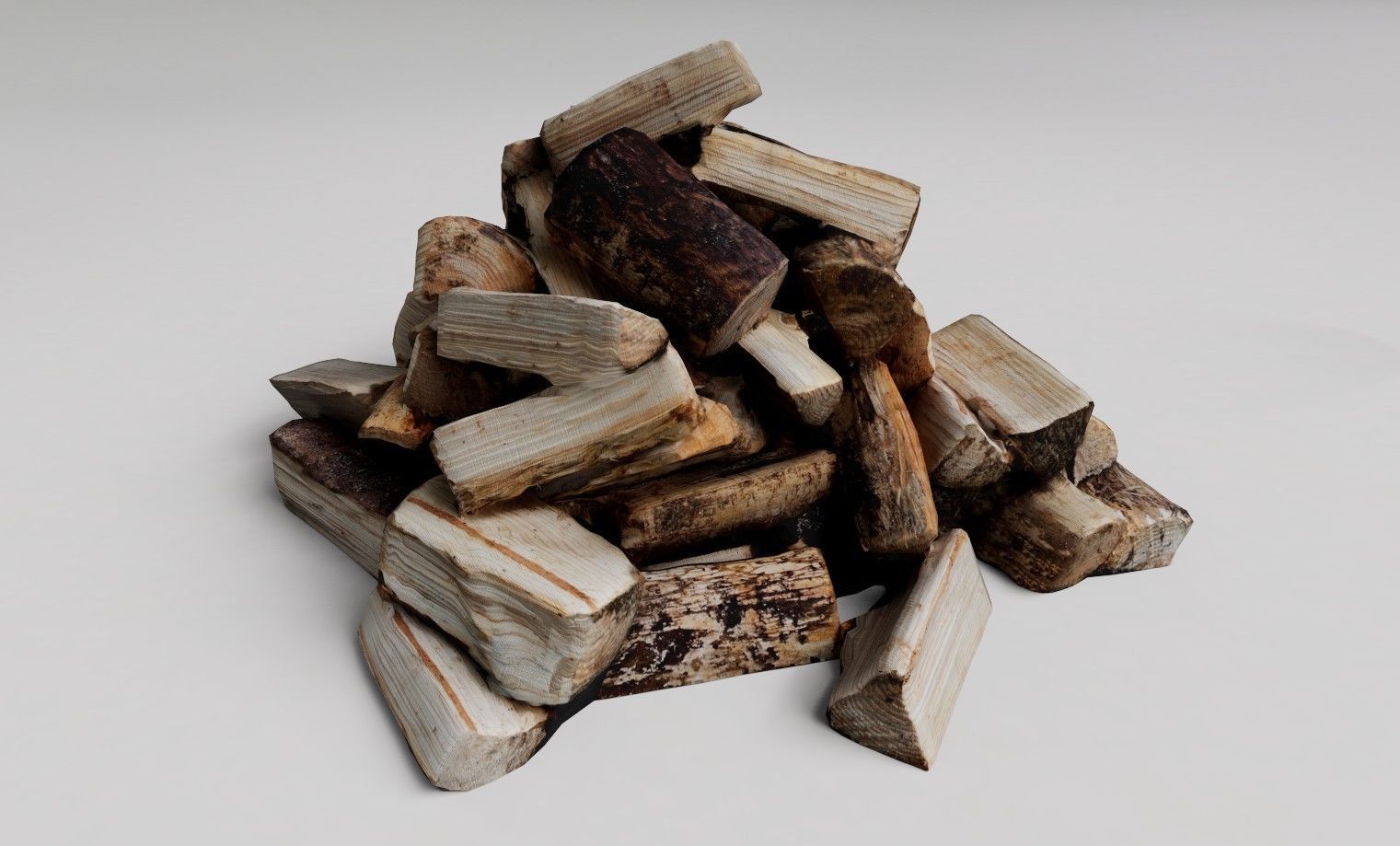 Firewood Low-poly 3D model_14