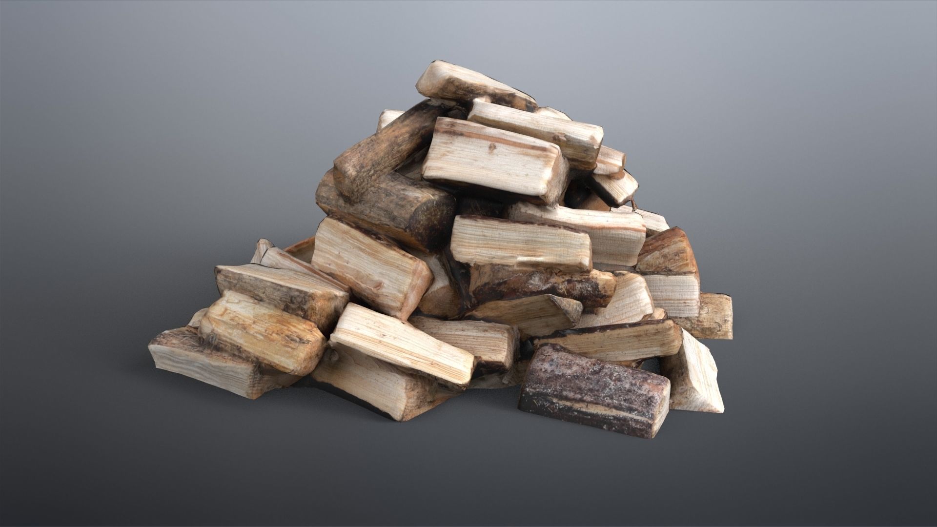 Firewood Low-poly 3D model_3