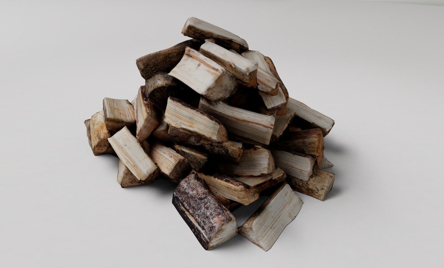Firewood Low-poly 3D model_11