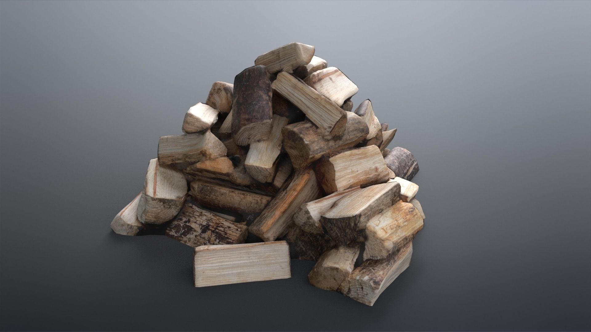 Firewood Low-poly 3D model_9