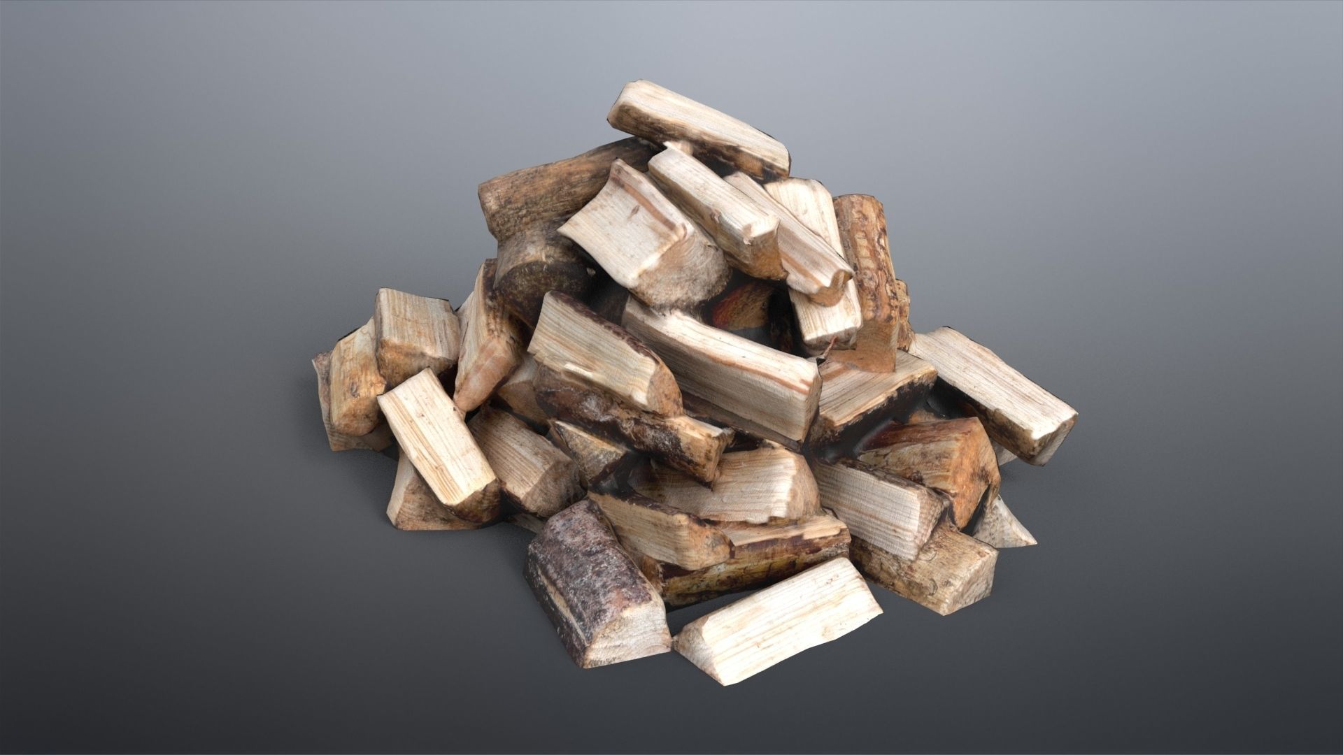 Firewood Low-poly 3D model_4