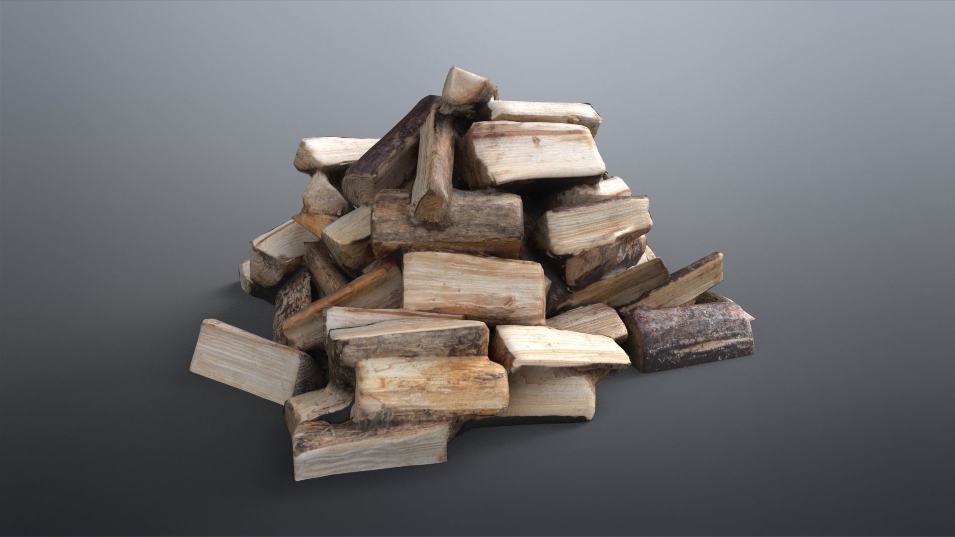 Firewood Low-poly 3D model_2