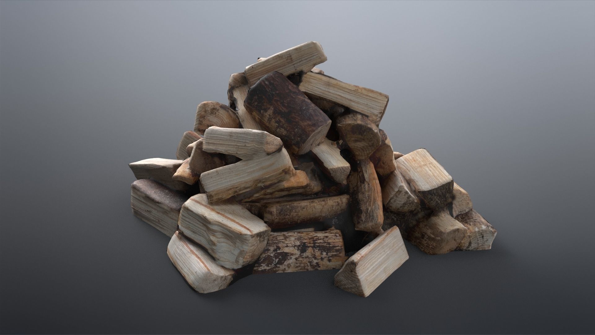 Firewood Low-poly 3D model_8