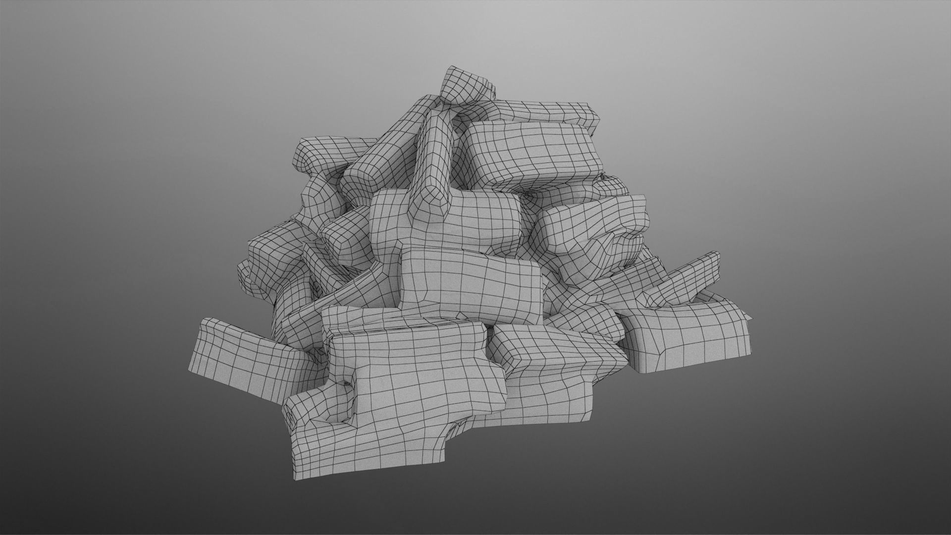 Firewood Low-poly 3D model_16