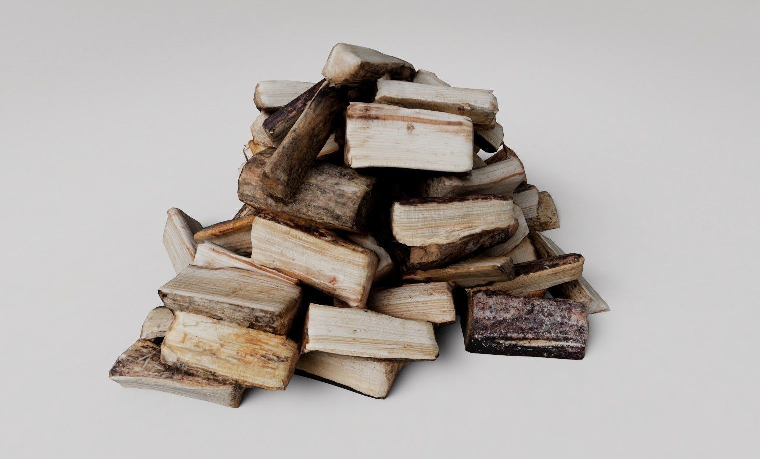Firewood Low-poly 3D model_10
