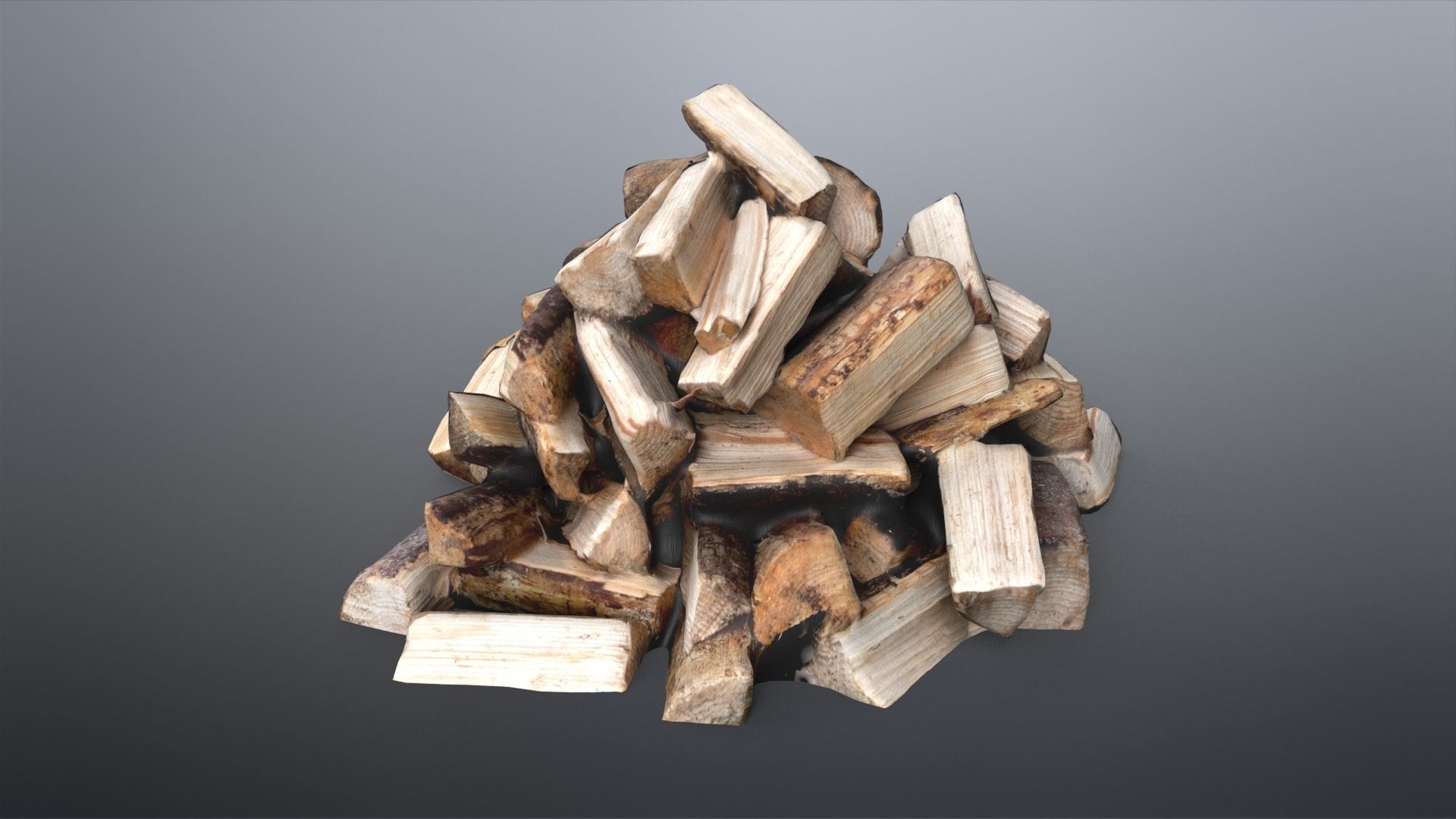 Firewood Low-poly 3D model_5