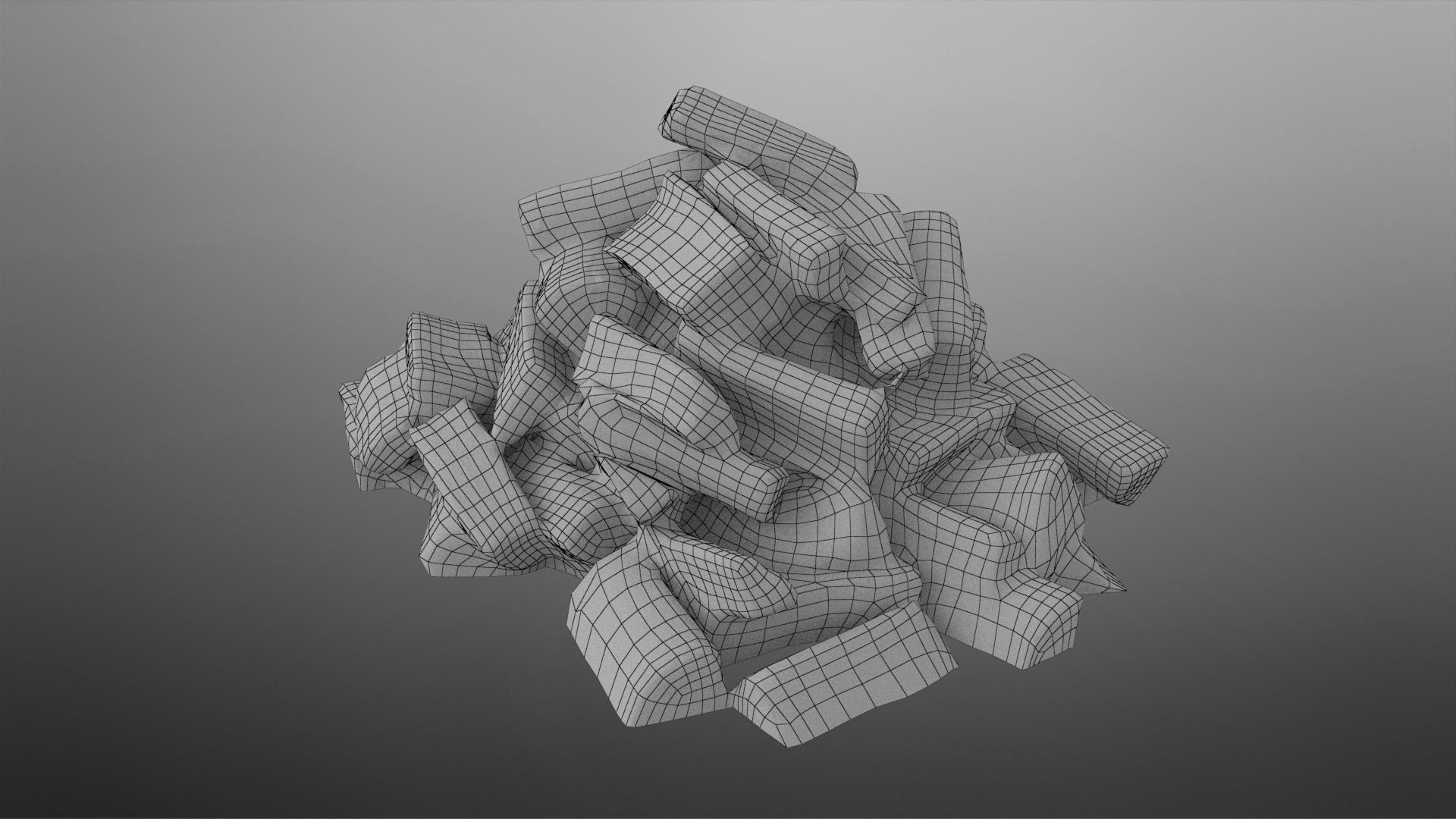 Firewood Low-poly 3D model_17