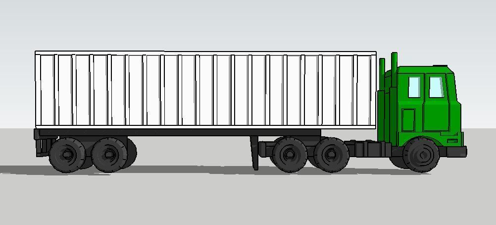 Modern Trailer Truck 2pcs by Outland Models 3D Printable 3D print model_3