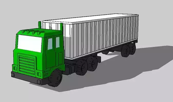 Modern Trailer Truck 2pcs by Outland Models 3D Printable