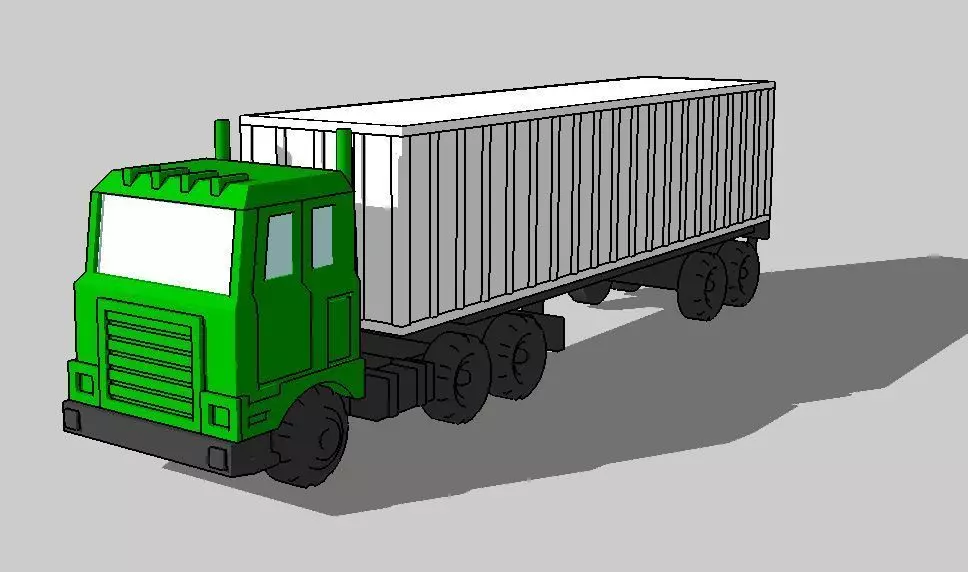 Modern Trailer Truck 2pcs by Outland Models 3D Printable 3D print model_0
