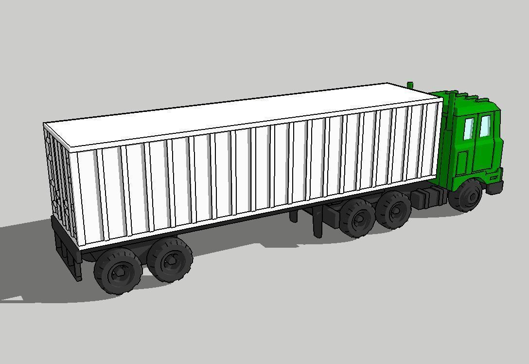 Modern Trailer Truck 2pcs by Outland Models 3D Printable 3D print model_2