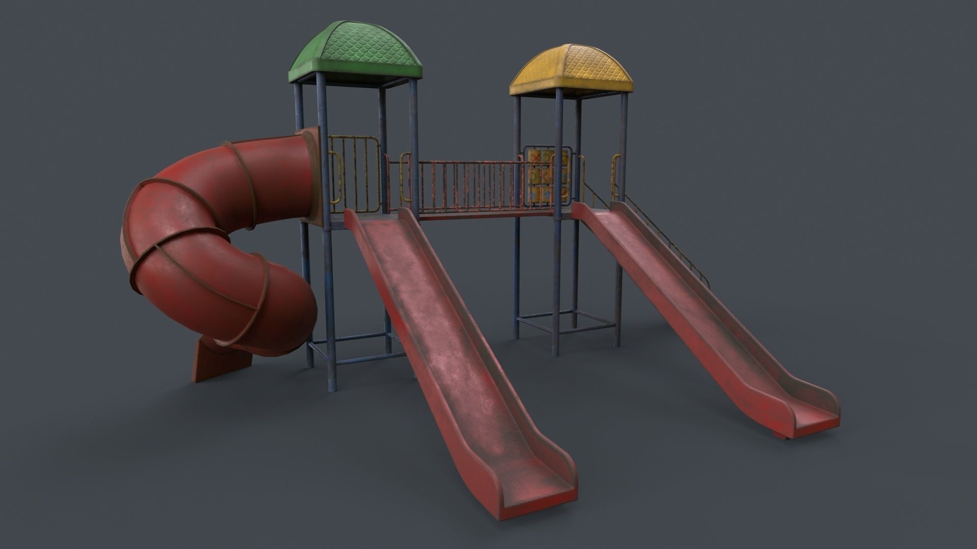 PBR Playground Outdoor Jungle Gym 15 B Low-poly 3D model_37