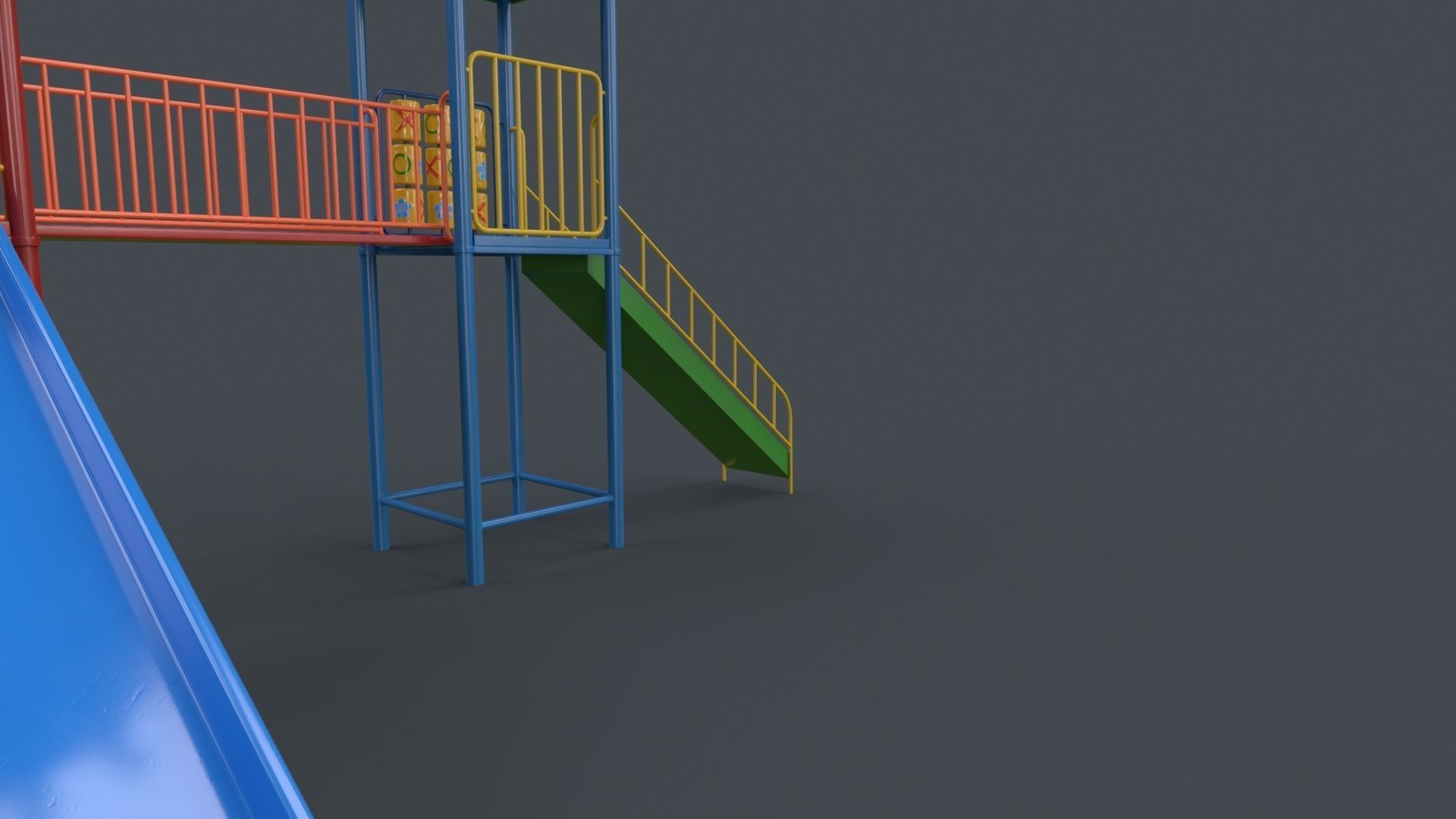 PBR Playground Outdoor Jungle Gym 15 B Low-poly 3D model_16