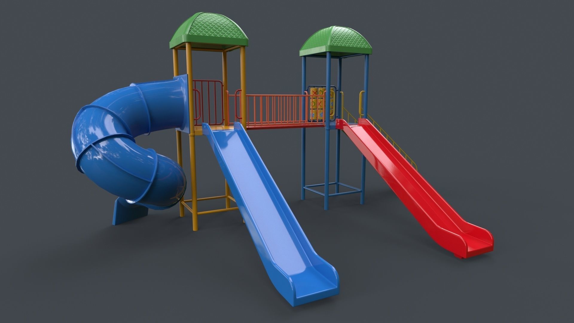 PBR Playground Outdoor Jungle Gym 15 B Low-poly 3D model_26