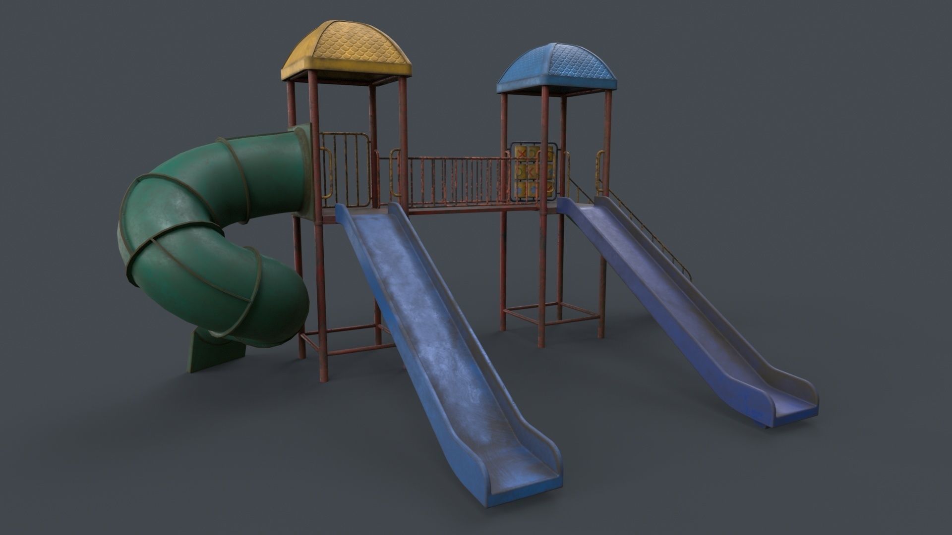 PBR Playground Outdoor Jungle Gym 15 B Low-poly 3D model_95