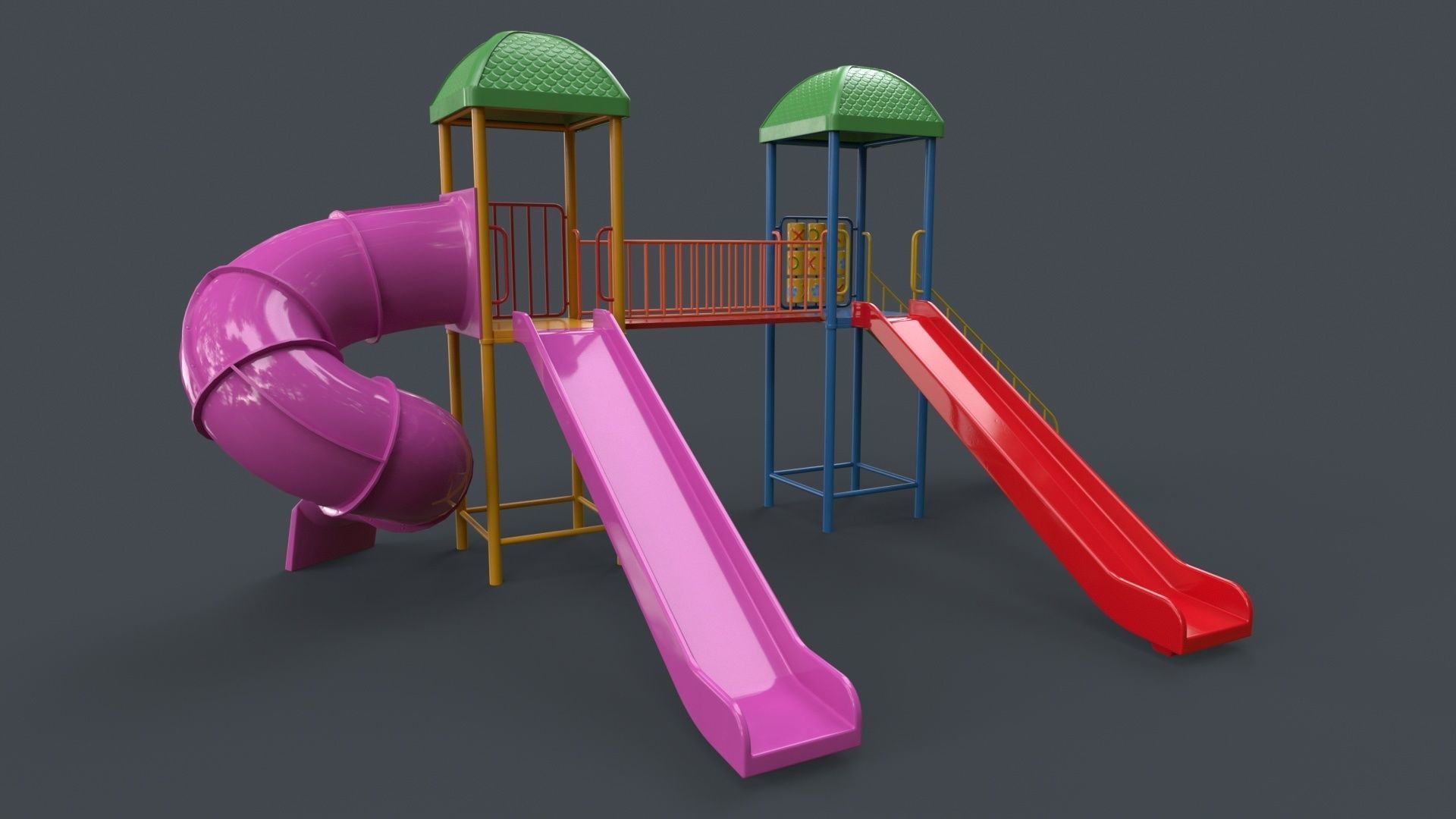 PBR Playground Outdoor Jungle Gym 15 B Low-poly 3D model_28