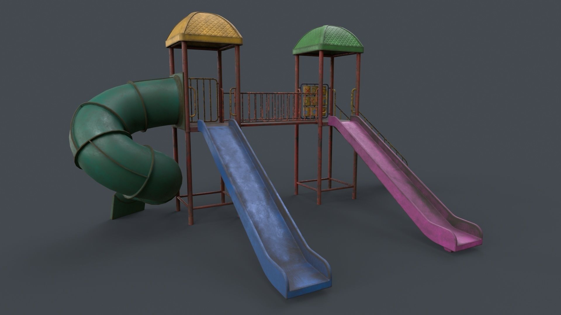 PBR Playground Outdoor Jungle Gym 15 B Low-poly 3D model_75