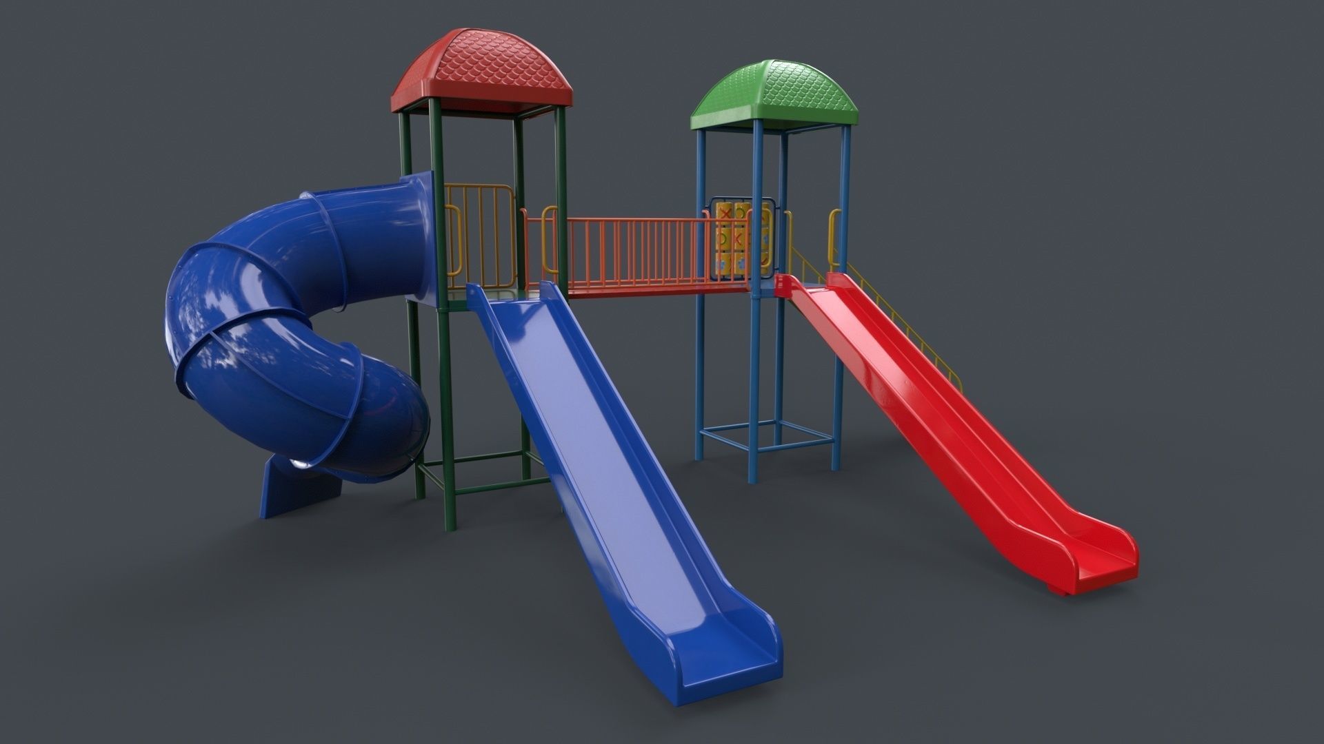 PBR Playground Outdoor Jungle Gym 15 B Low-poly 3D model_42