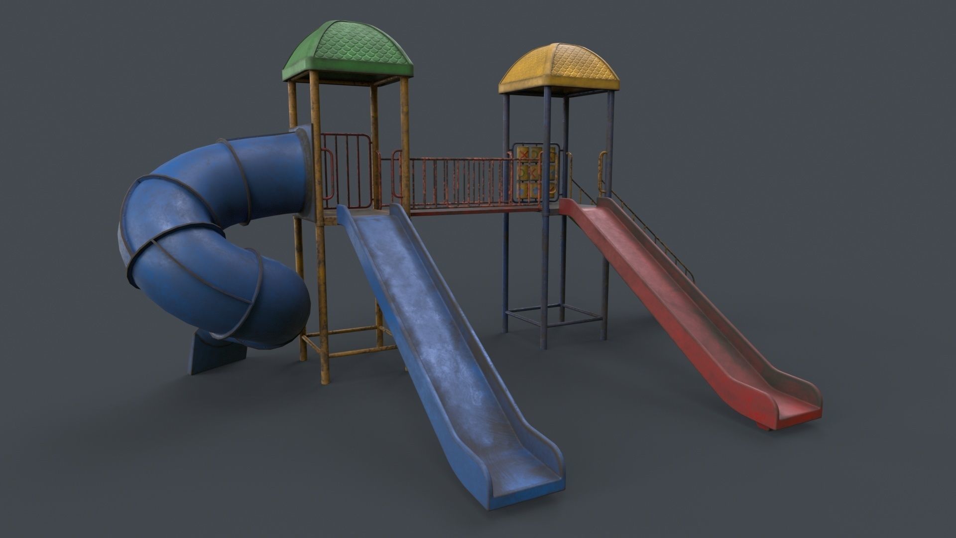 PBR Playground Outdoor Jungle Gym 15 B Low-poly 3D model_27