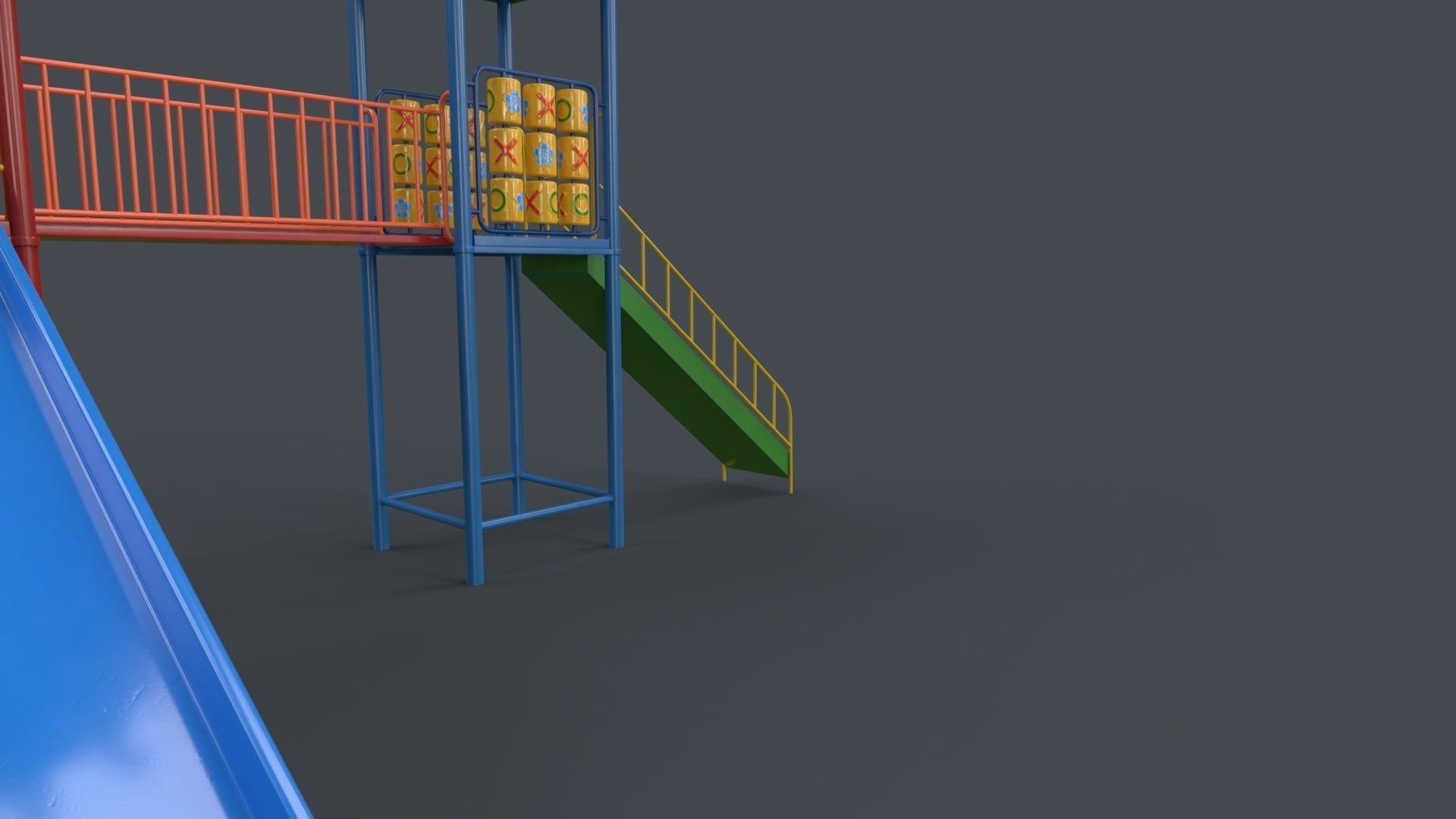 PBR Playground Outdoor Jungle Gym 15 B Low-poly 3D model_17