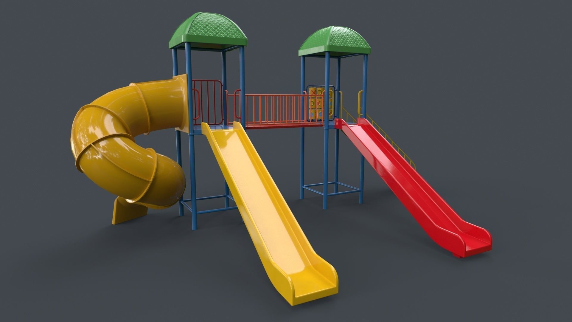 PBR Playground Outdoor Jungle Gym 15 B Low-poly 3D model_38