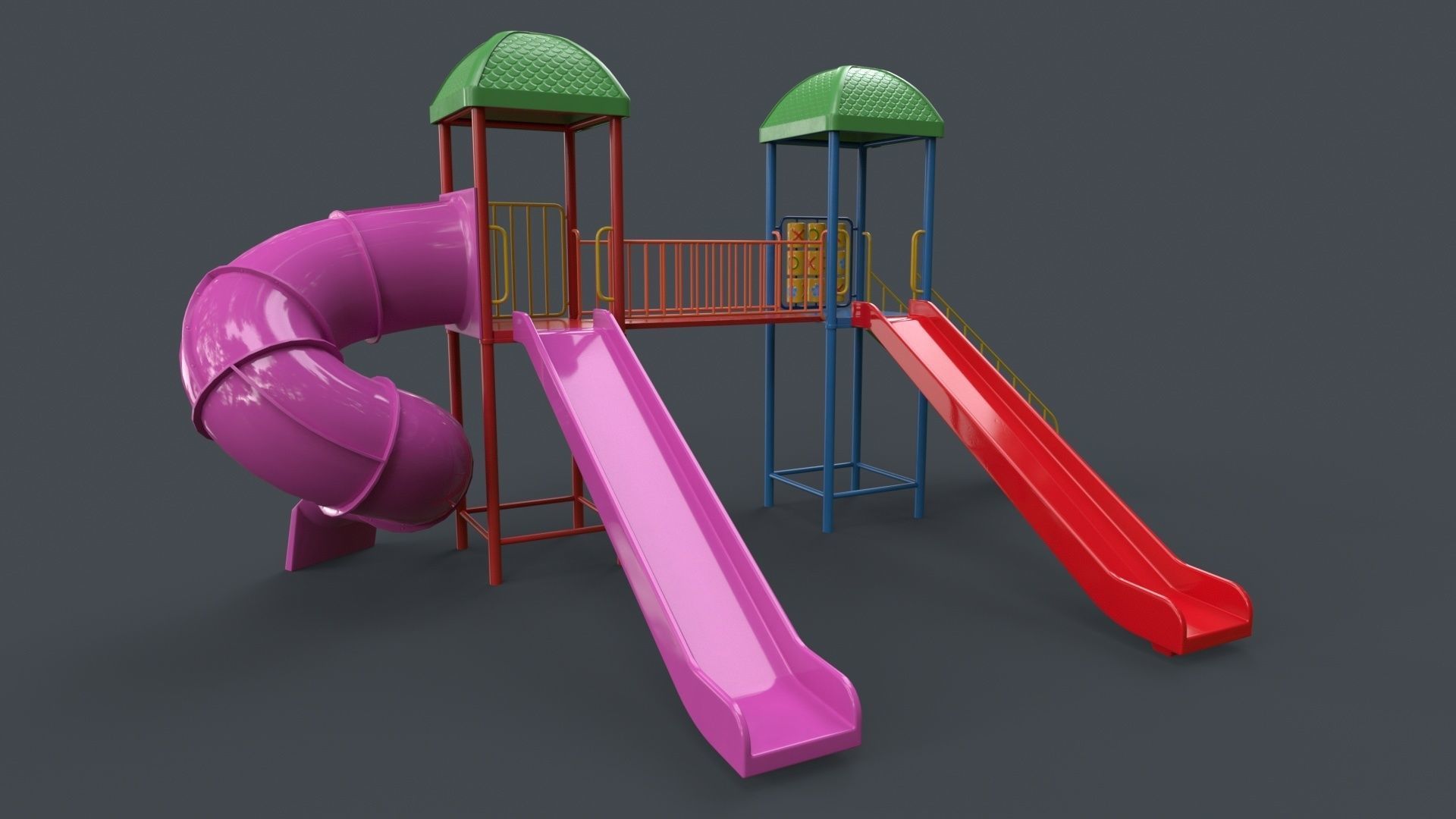 PBR Playground Outdoor Jungle Gym 15 B Low-poly 3D model_32