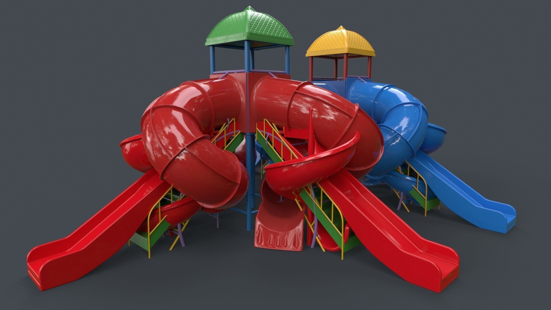 PBR Playground Outdoor Jungle Gym 15 B Low-poly 3D model_10