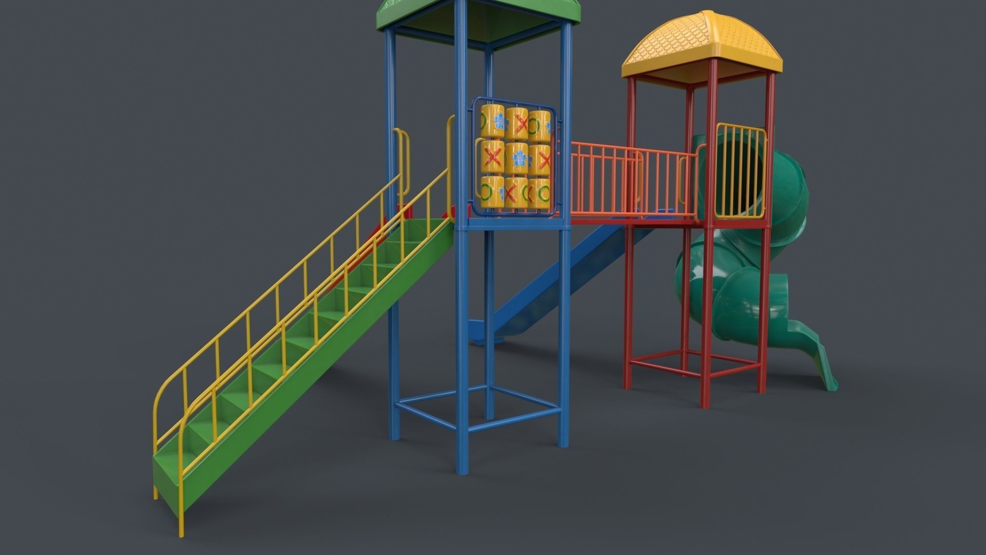 PBR Playground Outdoor Jungle Gym 15 B Low-poly 3D model_7