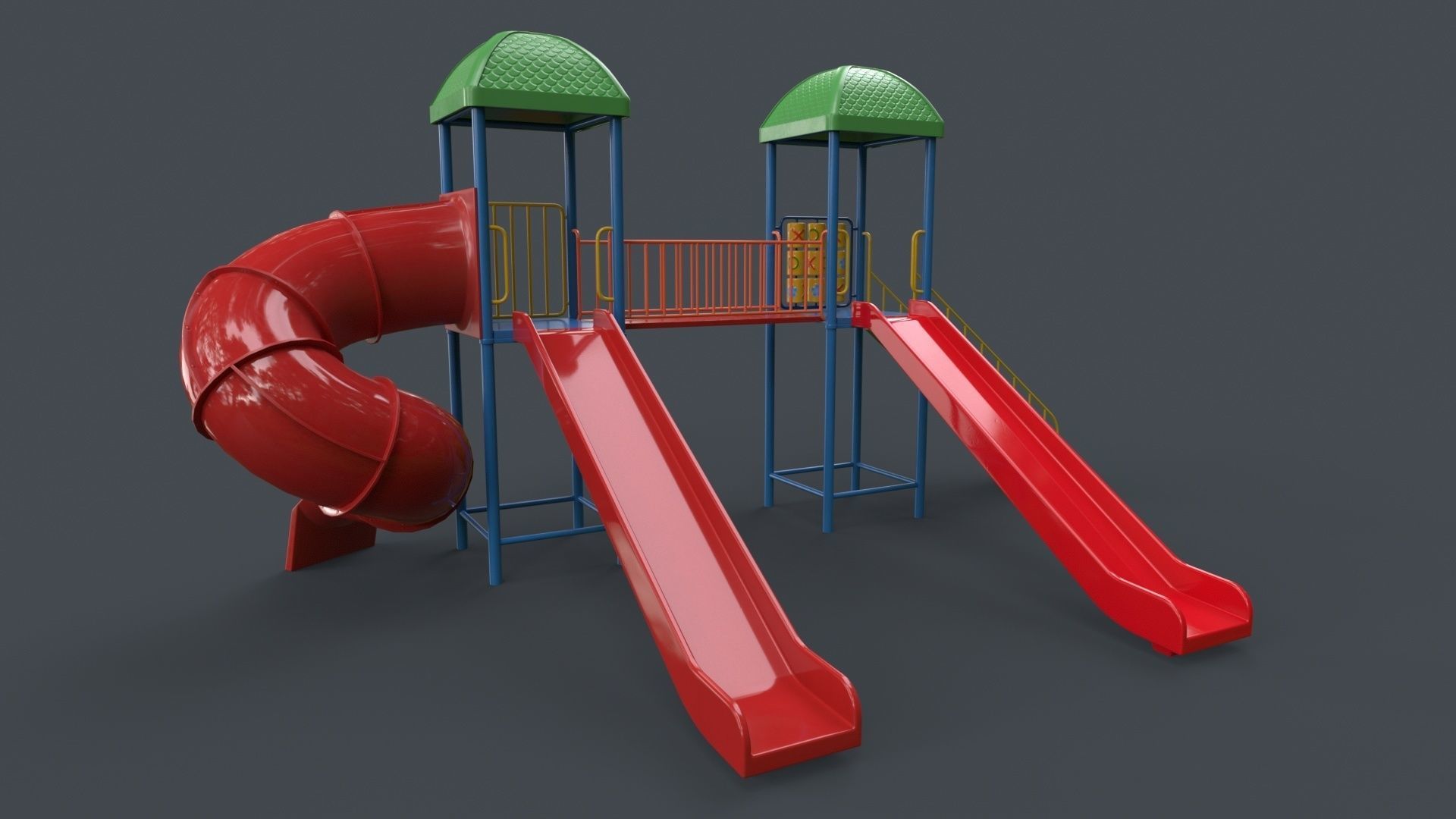 PBR Playground Outdoor Jungle Gym 15 B Low-poly 3D model_36