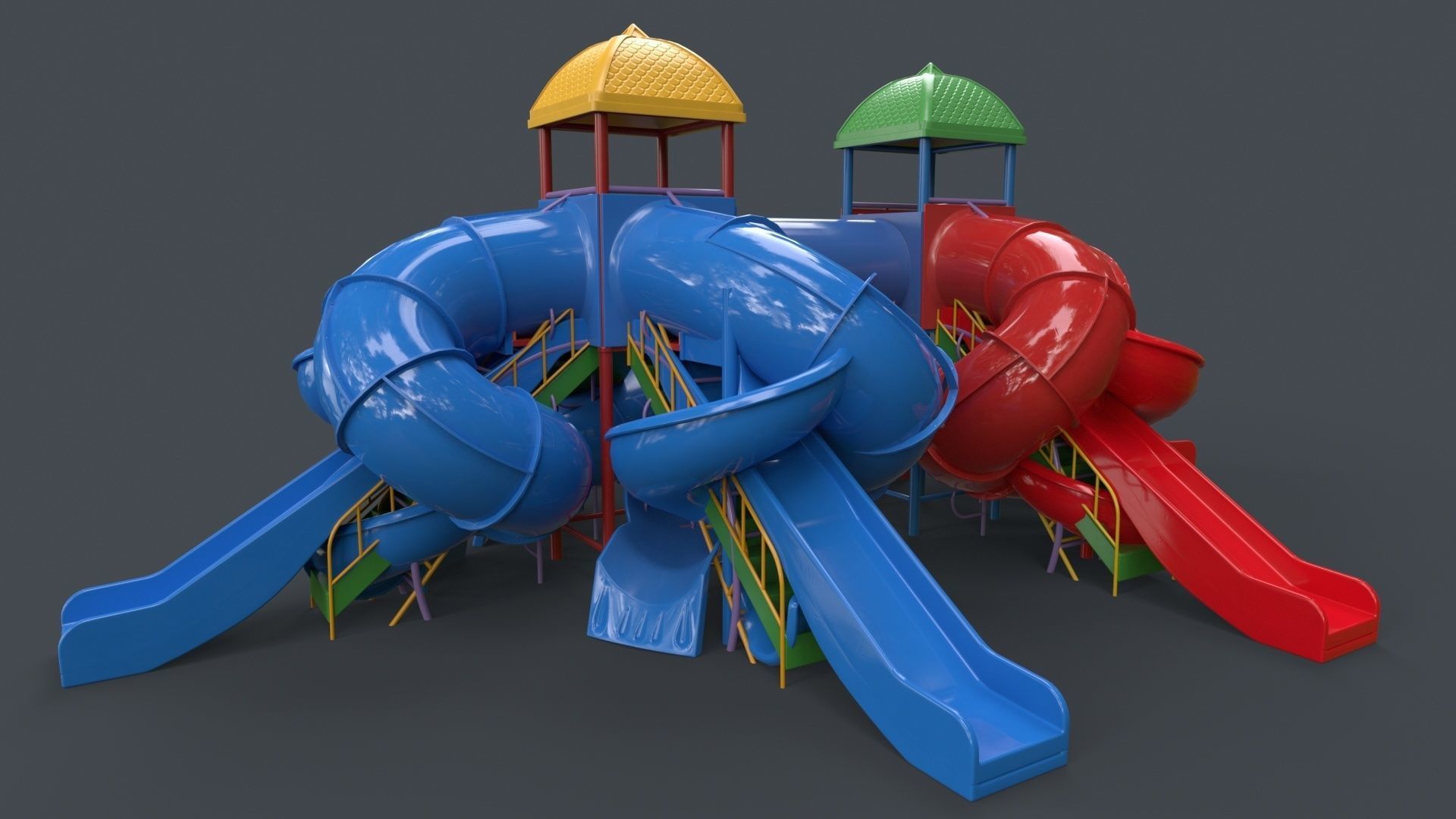 PBR Playground Outdoor Jungle Gym 15 B Low-poly 3D model_9