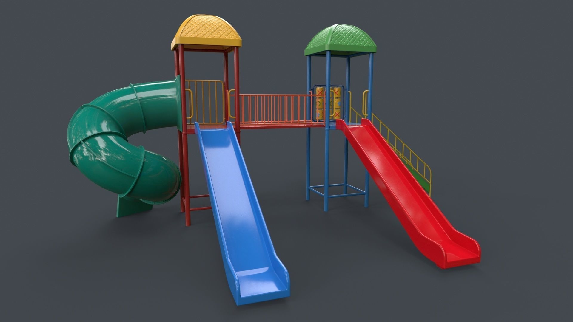 PBR Playground Outdoor Jungle Gym 15 B Low-poly 3D model_11