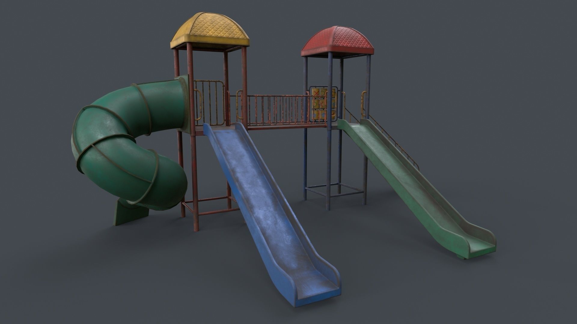 PBR Playground Outdoor Jungle Gym 15 B Low-poly 3D model_89