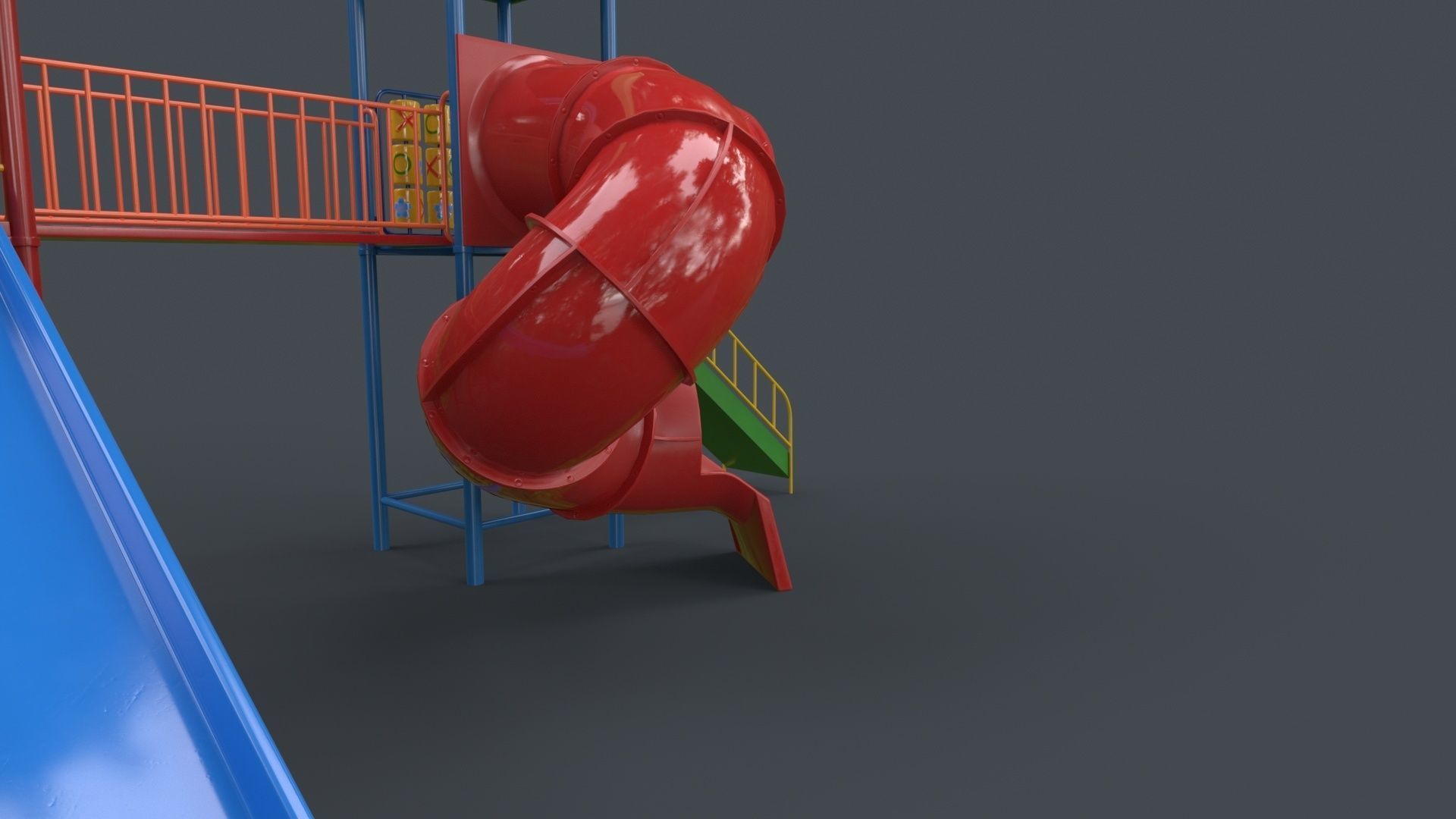 PBR Playground Outdoor Jungle Gym 15 B Low-poly 3D model_21