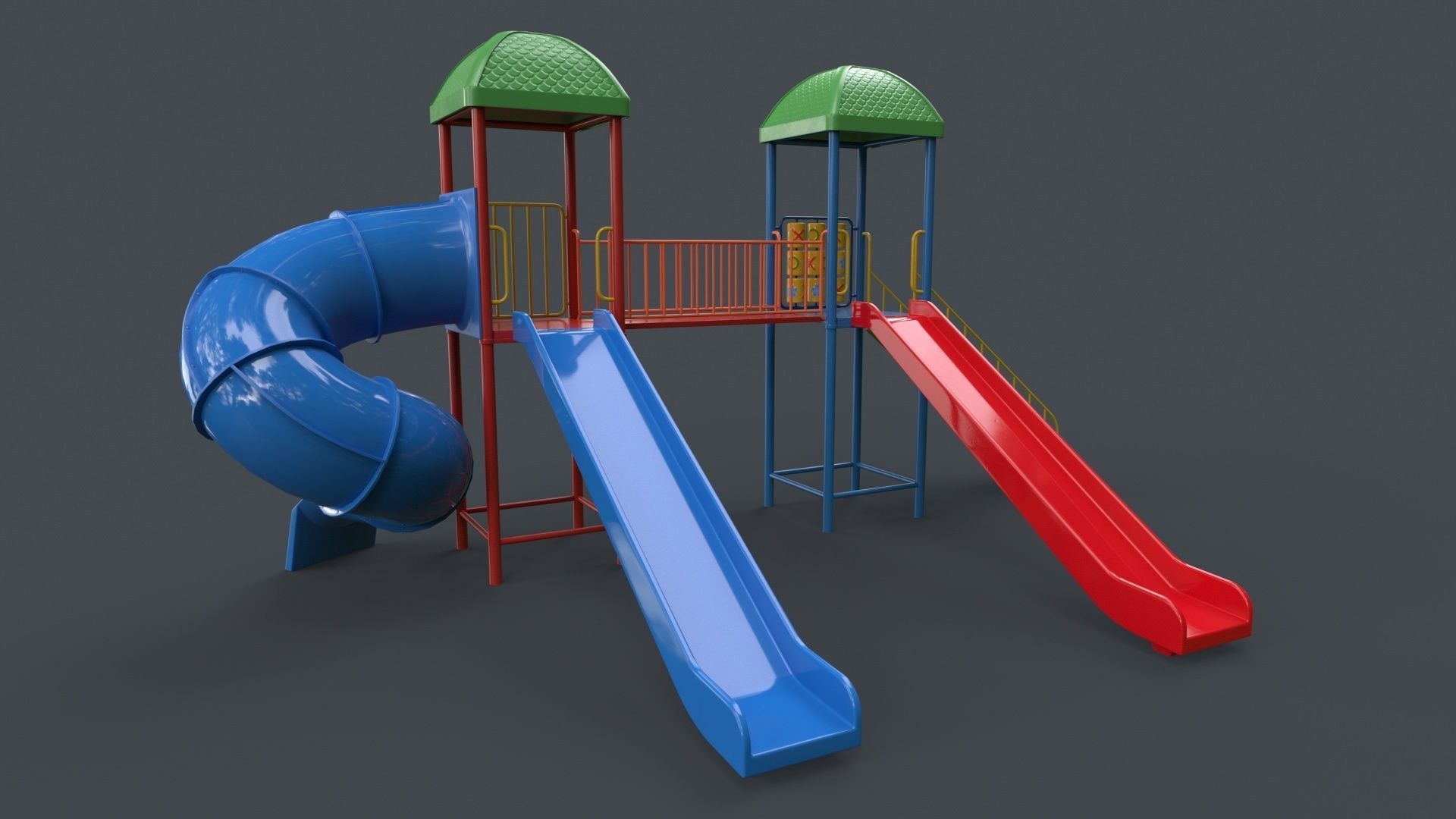 PBR Playground Outdoor Jungle Gym 15 B Low-poly 3D model_30