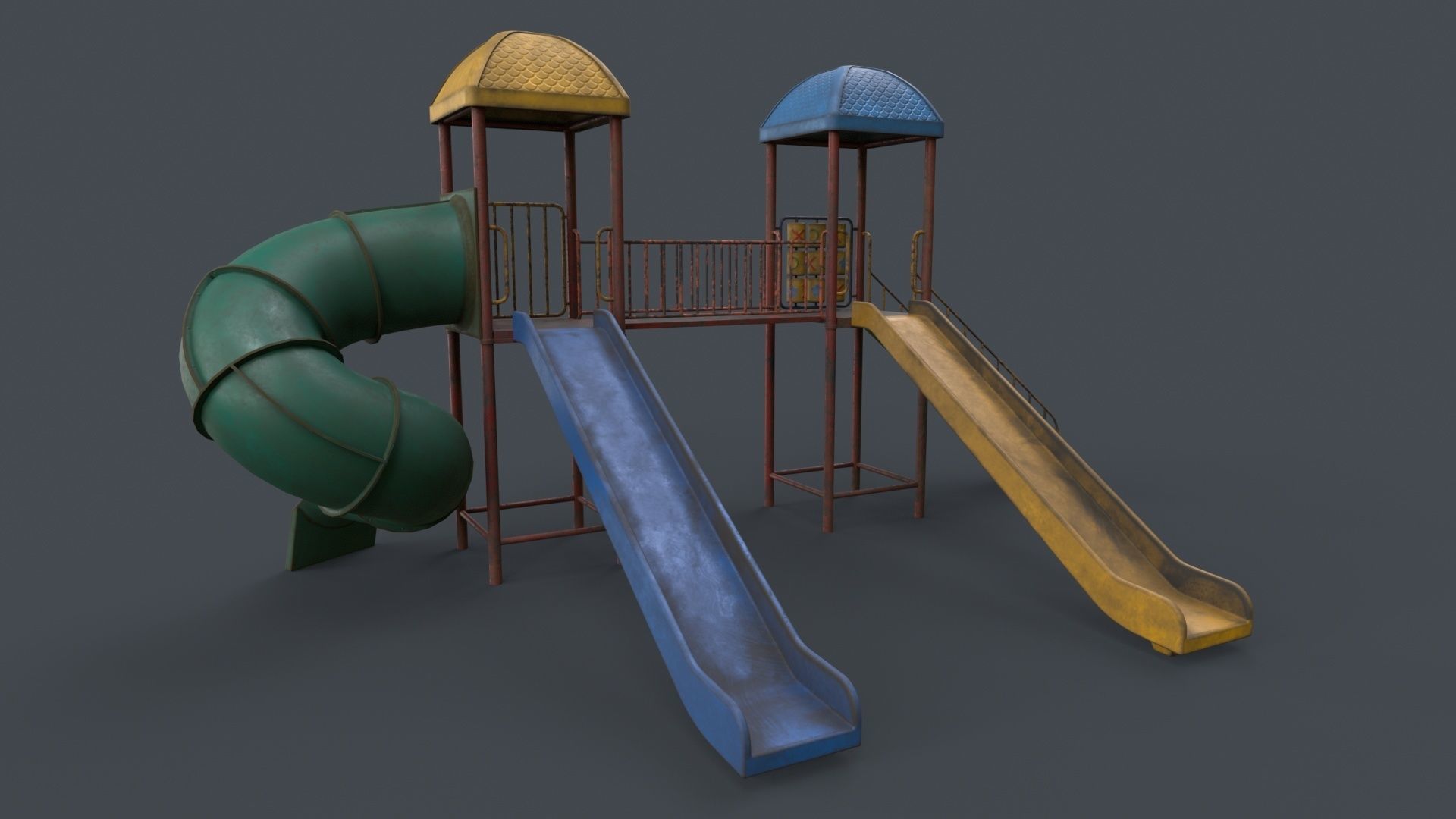 PBR Playground Outdoor Jungle Gym 15 B Low-poly 3D model_97