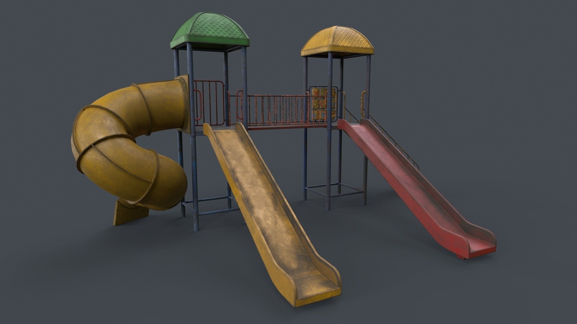 PBR Playground Outdoor Jungle Gym 15 B Low-poly 3D model_41