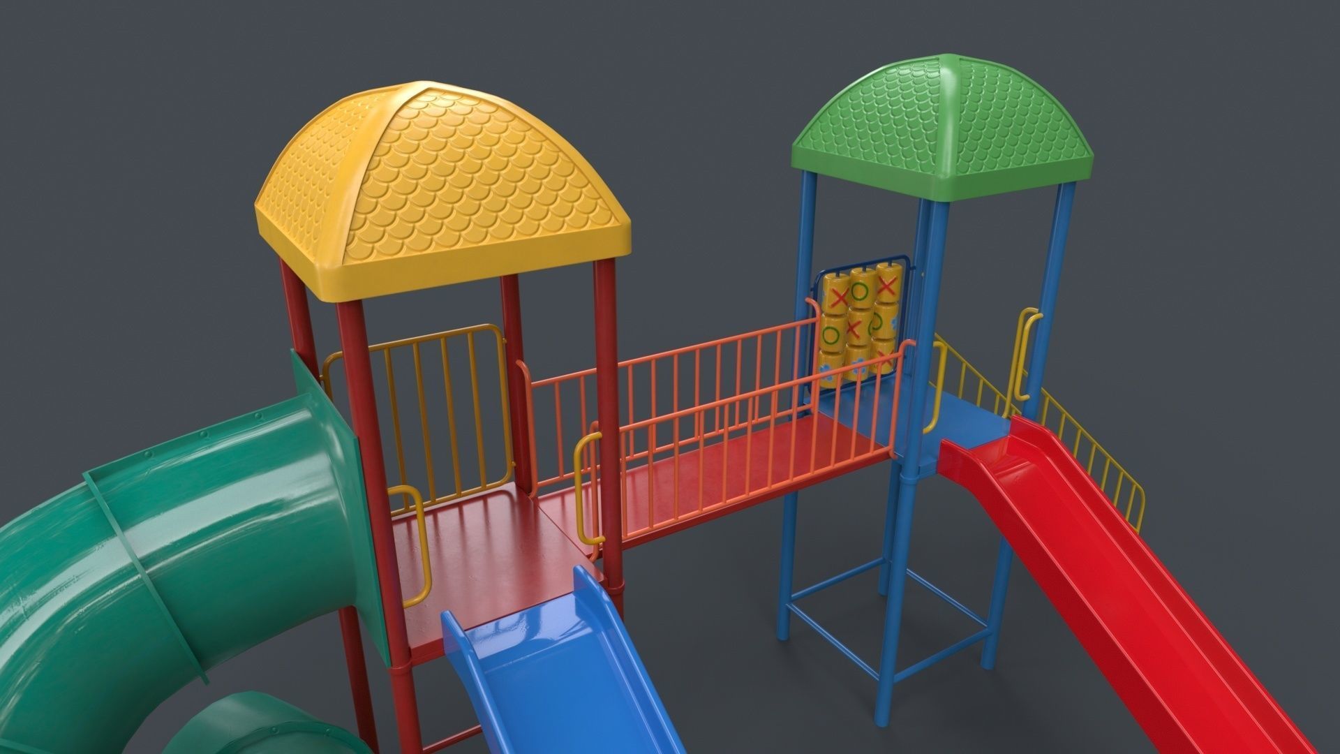 PBR Playground Outdoor Jungle Gym 15 B Low-poly 3D model_13