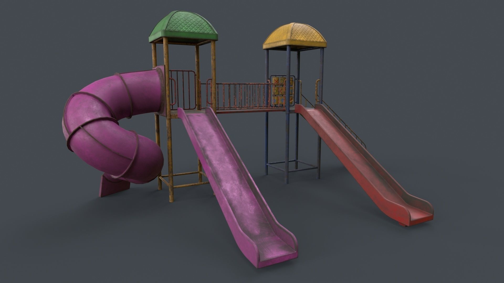 PBR Playground Outdoor Jungle Gym 15 B Low-poly 3D model_29