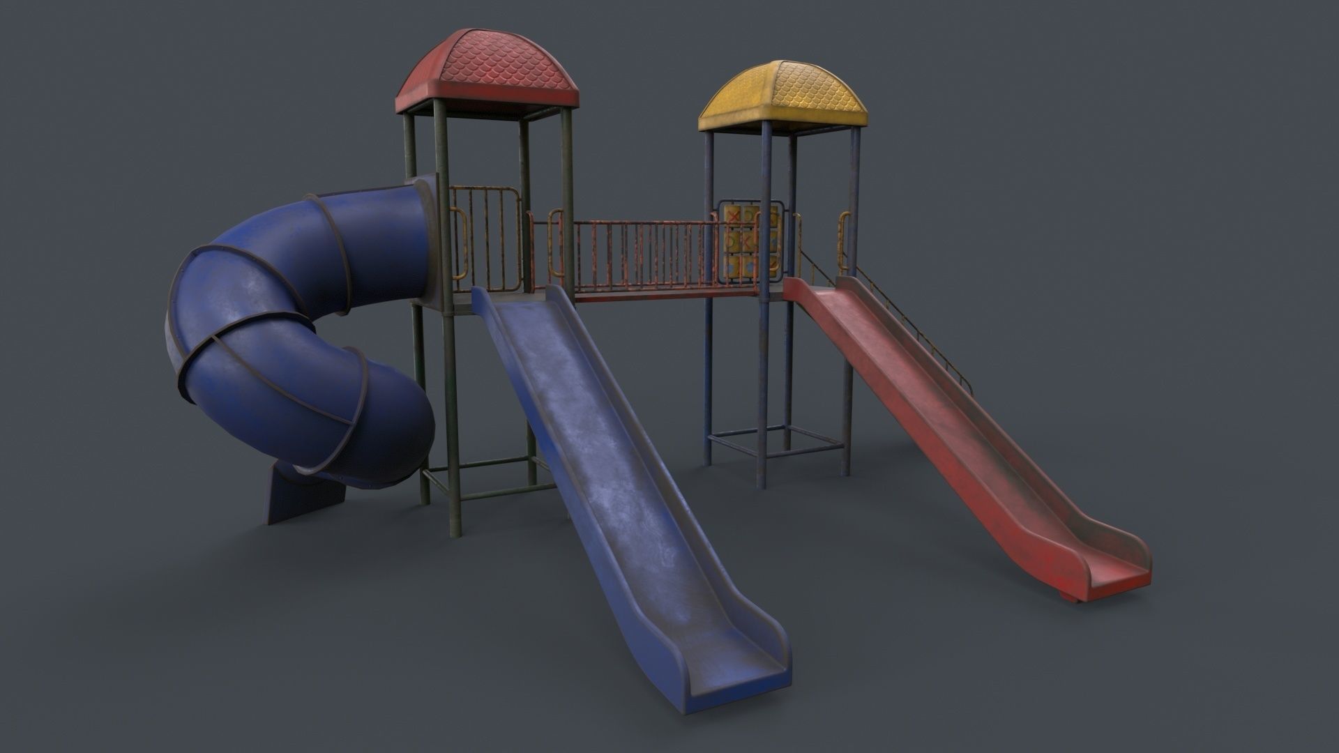 PBR Playground Outdoor Jungle Gym 15 B Low-poly 3D model_43