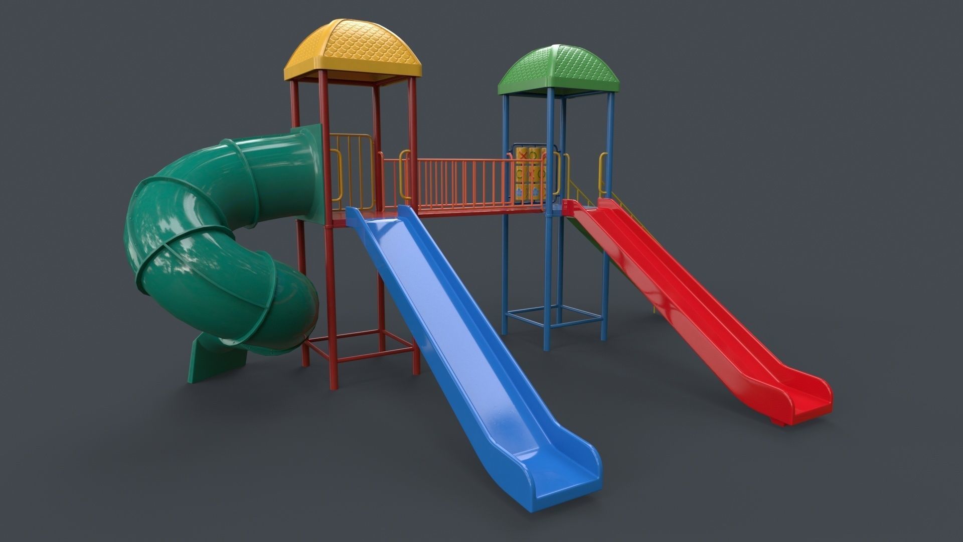 PBR Playground Outdoor Jungle Gym 15 B Low-poly 3D model_6