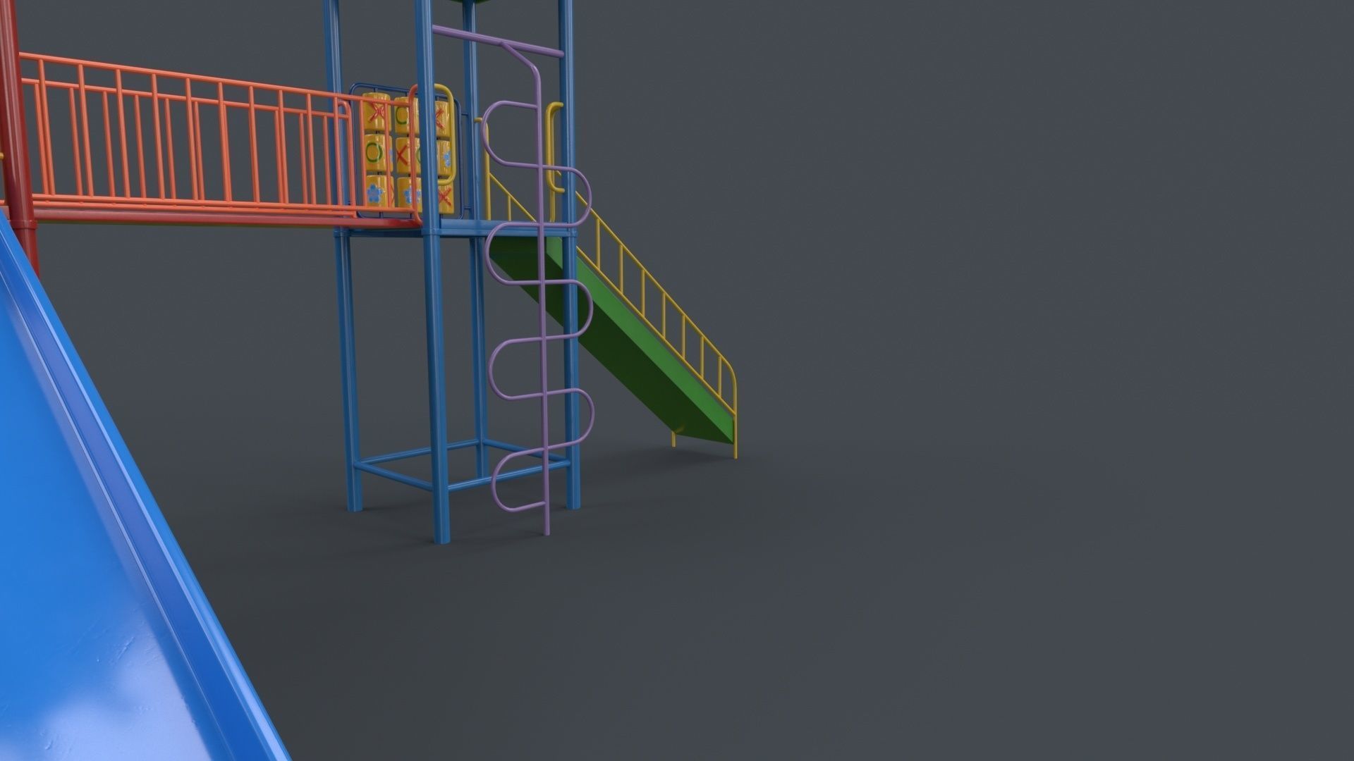 PBR Playground Outdoor Jungle Gym 15 B Low-poly 3D model_18