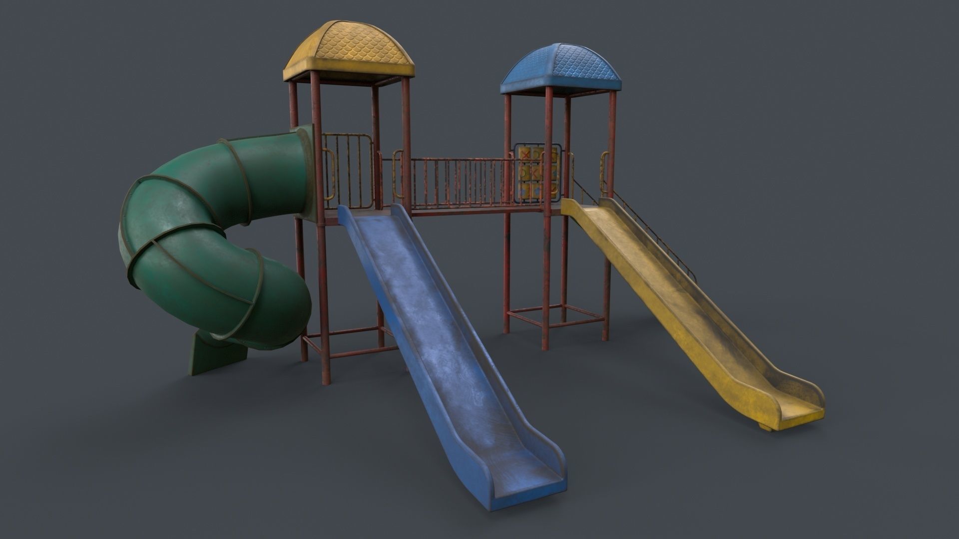 PBR Playground Outdoor Jungle Gym 15 B Low-poly 3D model_99