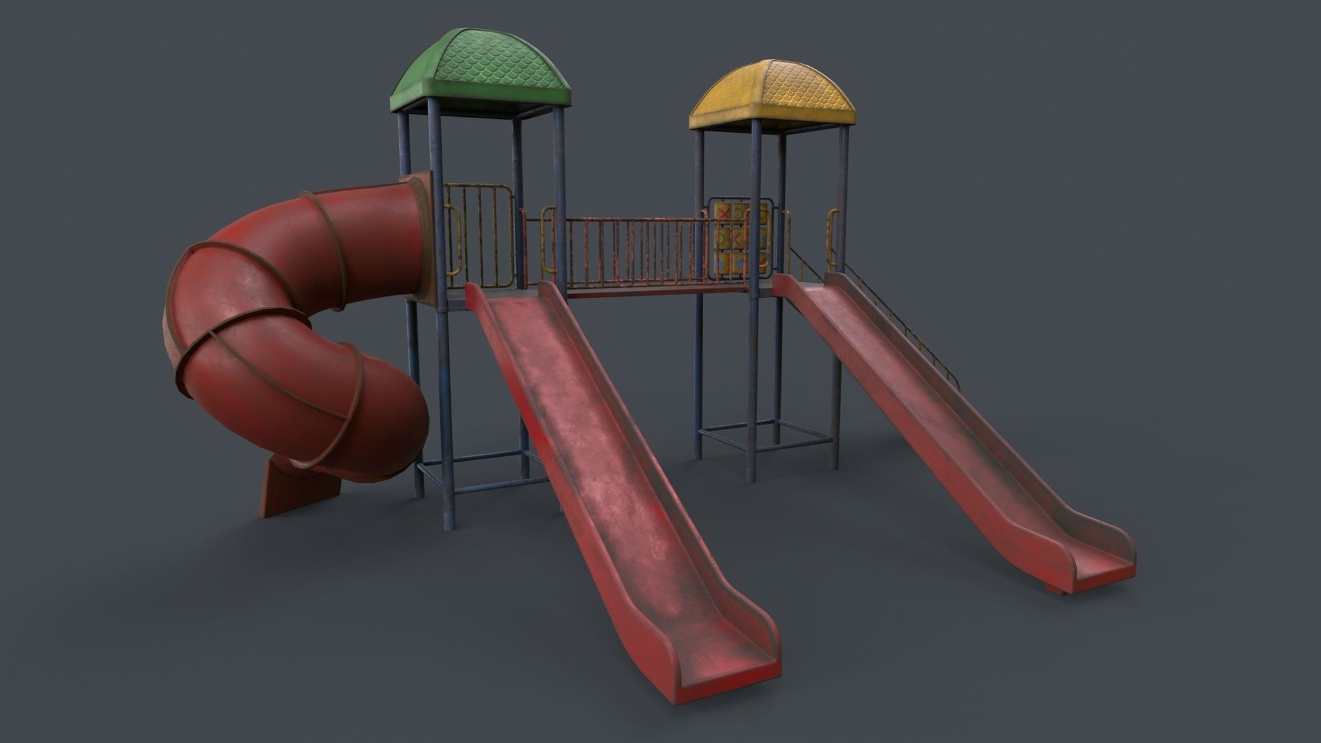 PBR Playground Outdoor Jungle Gym 15 B Low-poly 3D model_35