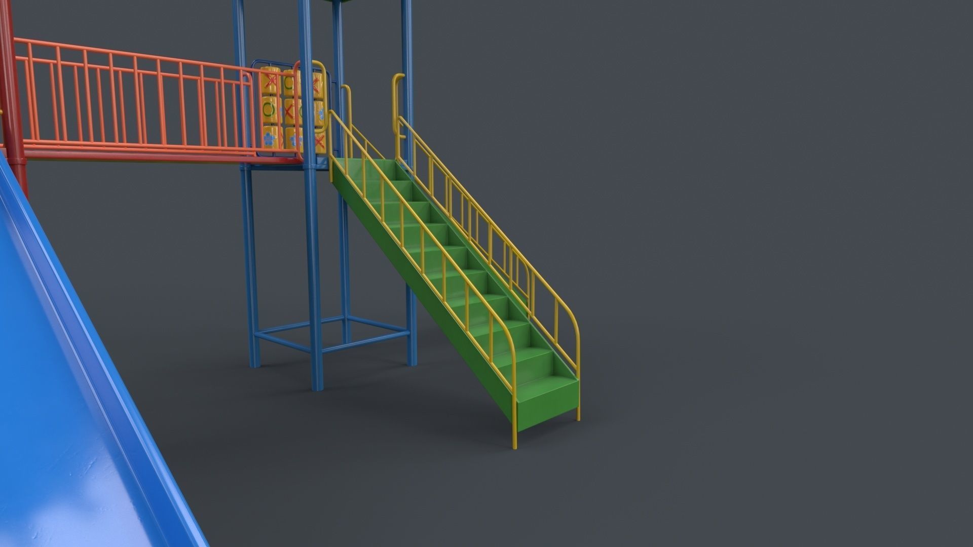 PBR Playground Outdoor Jungle Gym 15 B Low-poly 3D model_24