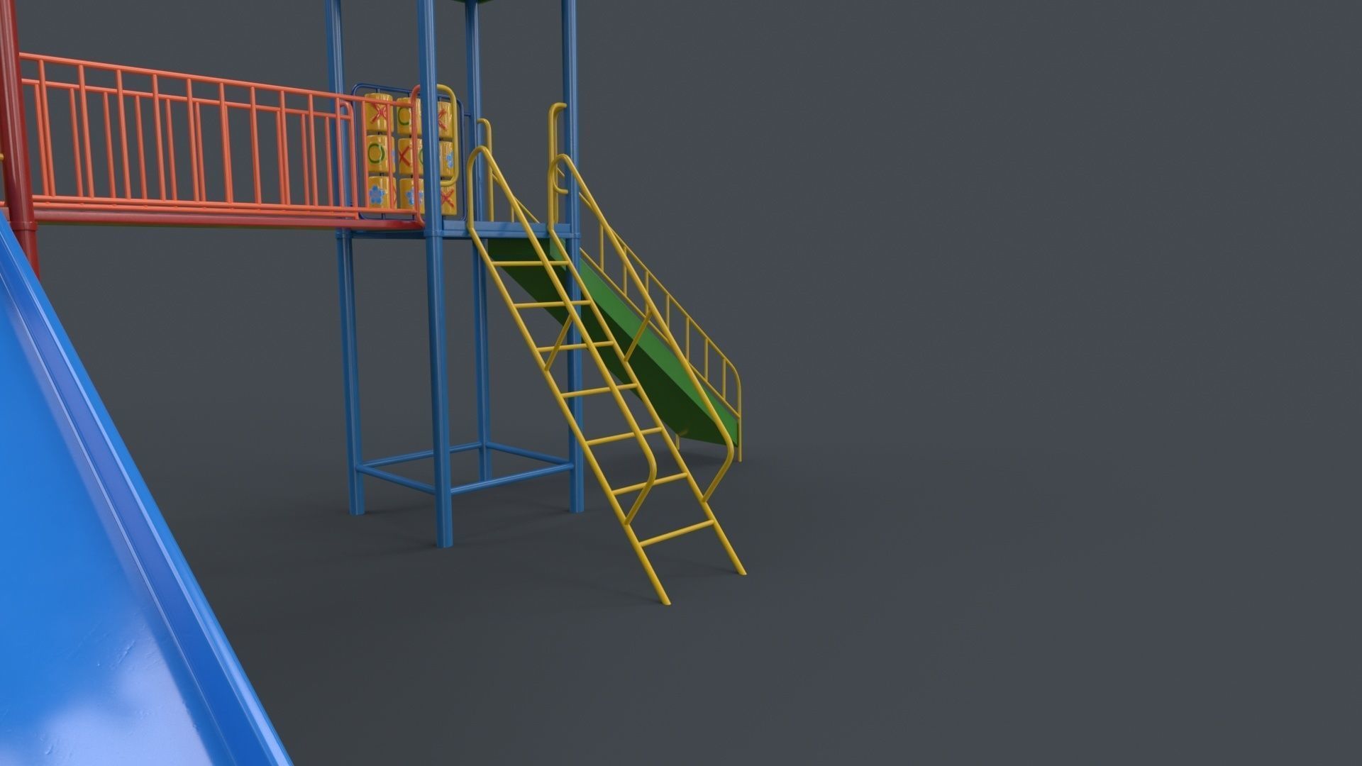 PBR Playground Outdoor Jungle Gym 15 B Low-poly 3D model_25