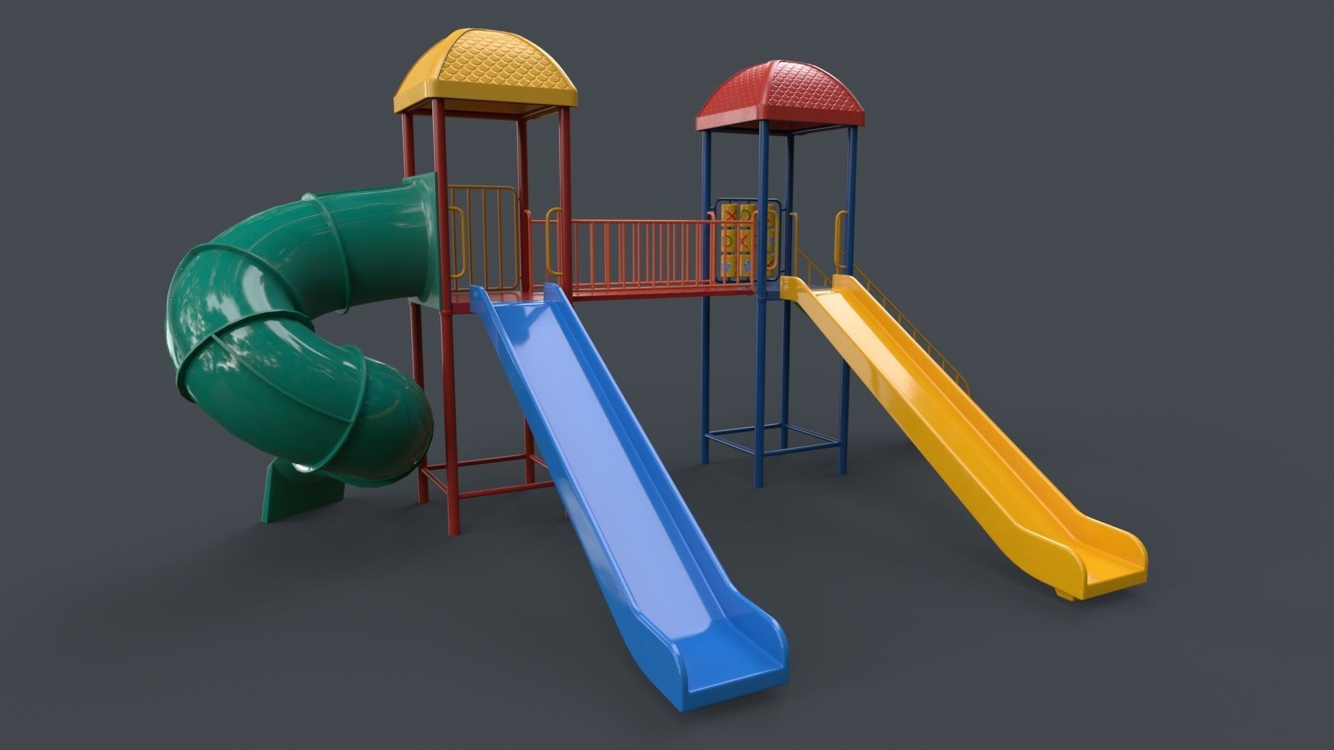 PBR Playground Outdoor Jungle Gym 15 B Low-poly 3D model_90