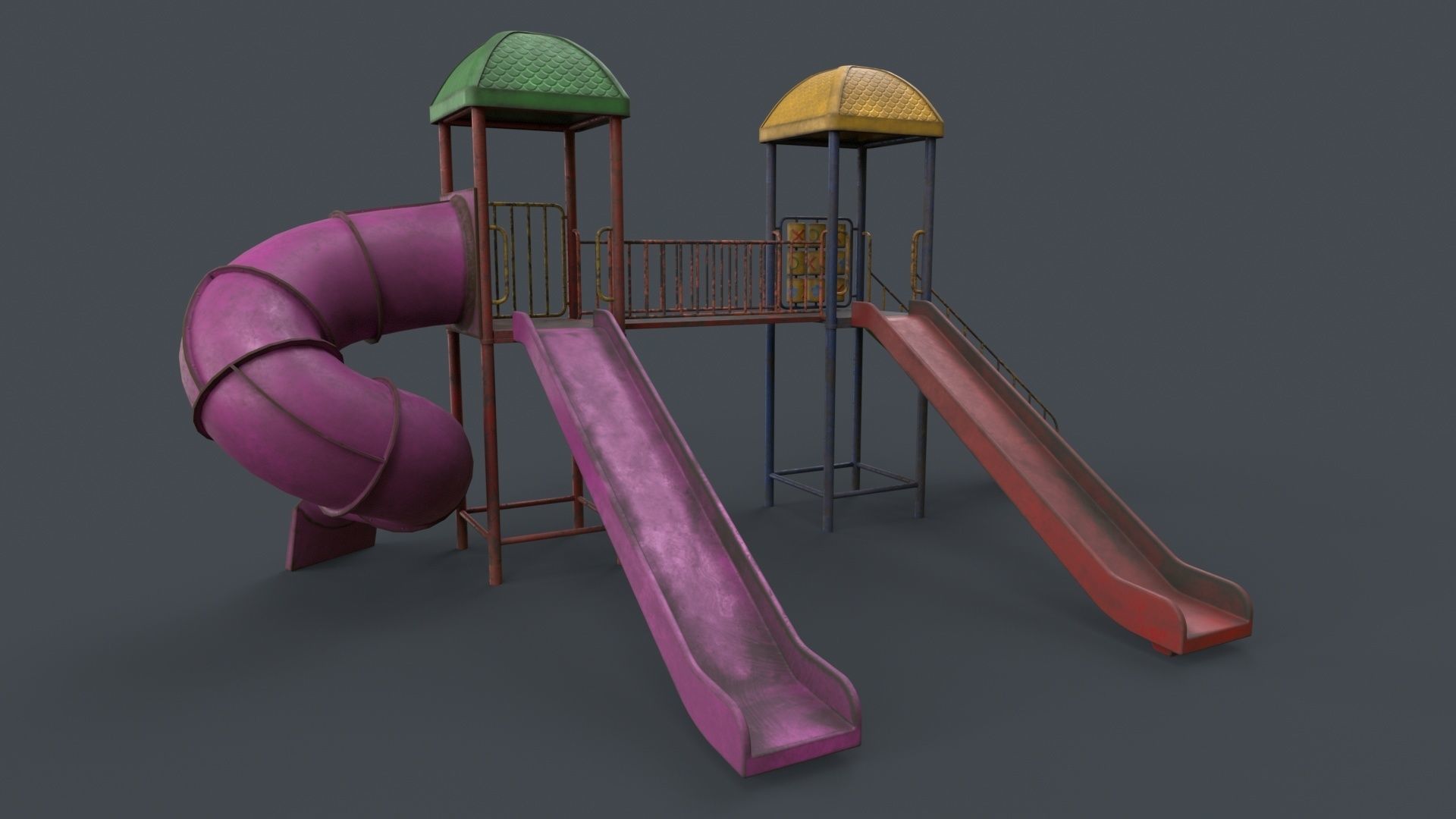 PBR Playground Outdoor Jungle Gym 15 B Low-poly 3D model_33