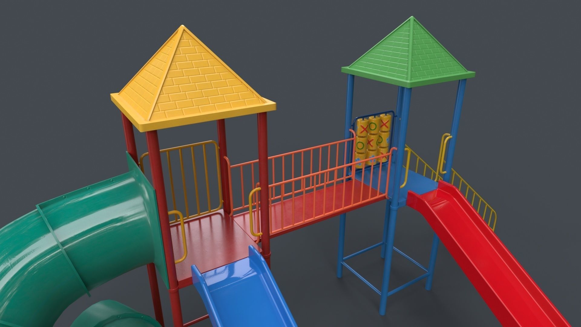 PBR Playground Outdoor Jungle Gym 15 B Low-poly 3D model_14