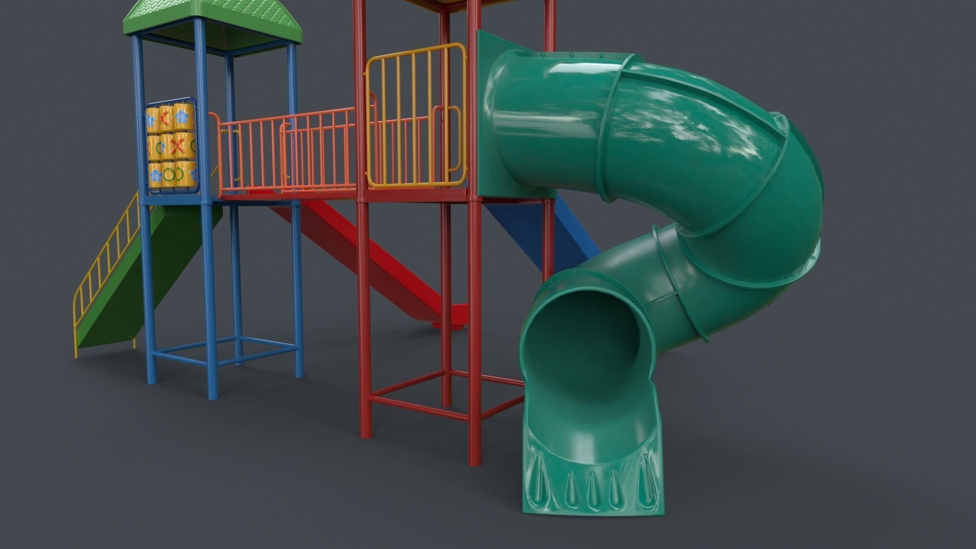 PBR Playground Outdoor Jungle Gym 15 B Low-poly 3D model_8