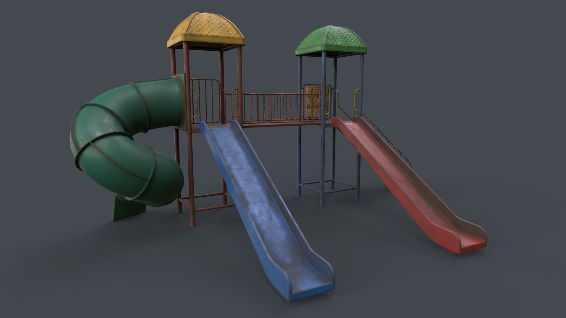 PBR Playground Outdoor Jungle Gym 15 B Low-poly 3D model_79